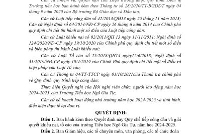 QĐ và Quy chế tiếp công dân 2024-2025